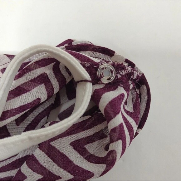 Dress Barn Roll-tab Striped Layered Tunic Blouse Purple and White size Small - Picture 11 of 16